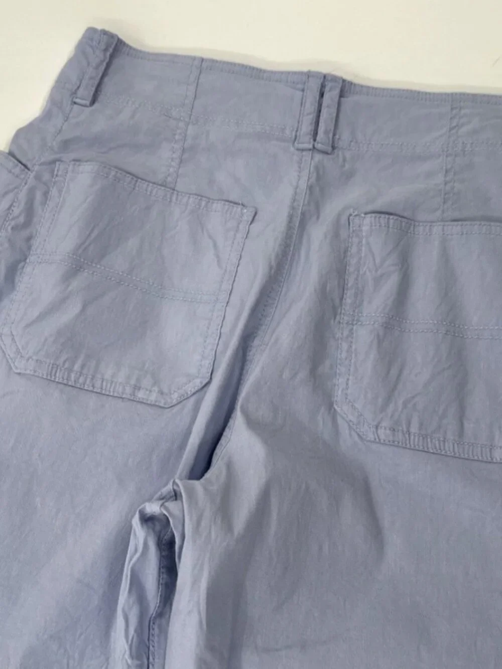 Anthropologie Pants Womens 30x26 Blue High Waist Wide Leg Flare Linen Stretch - Picture 6 of 15